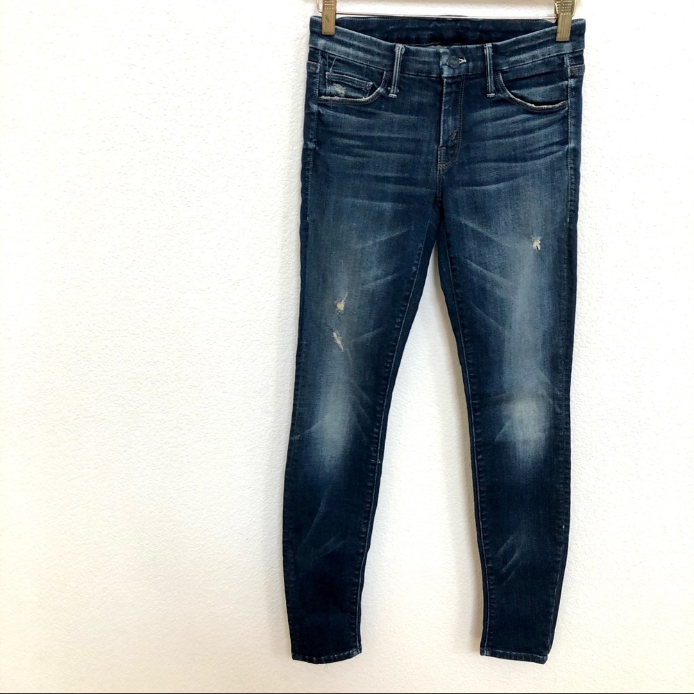 Mother dark wash distress skinny Jean Sz 27 SAMPLE